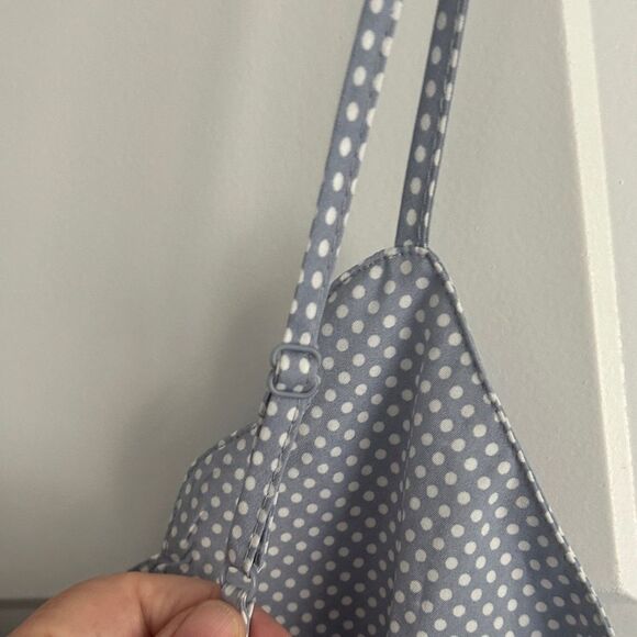 Blue Polka Dot Scallop Trim Cami Top - Picture 7 of 7